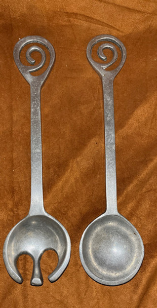Cucharón Y Tenedor Antiguo Cubiertos De Servir Metal Blanco 0 Cucharón Y Tenedor Antiguo Cubiertos De Servir Metal Blanco 0