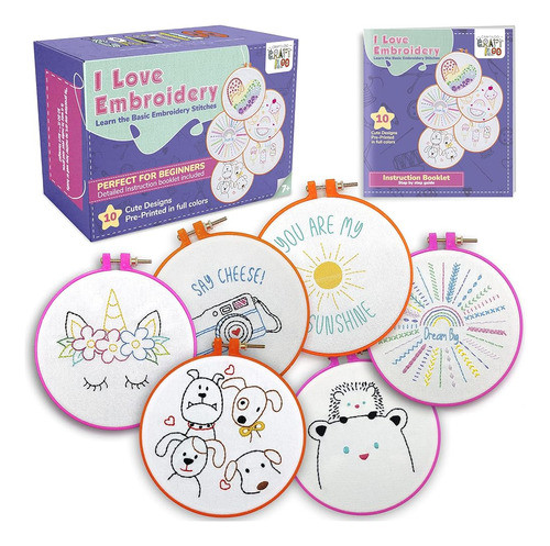 Craftiloo 10 Patrones De Bordado Preestampados Para Principi 0