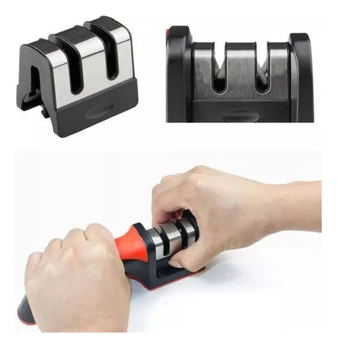 Afilador De Cuchillos Tijeras Manual Mango Ergonómico 0