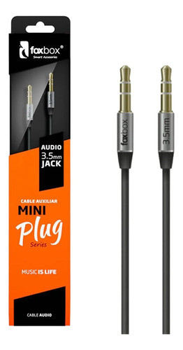 Cable Mini Plug 2m Foxbox Audio 3.5mm Soporta Hd Negro Febo 0