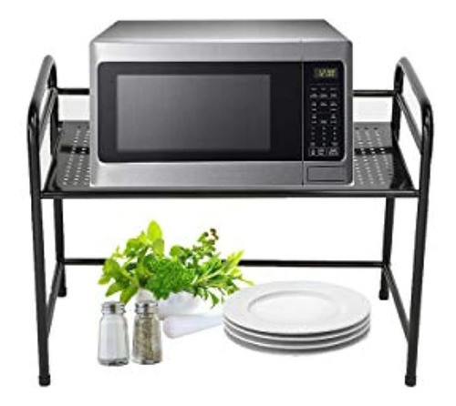 Mind Reader Microondas Horno Rack Shelf Unit Con 6 Ganchos P 0