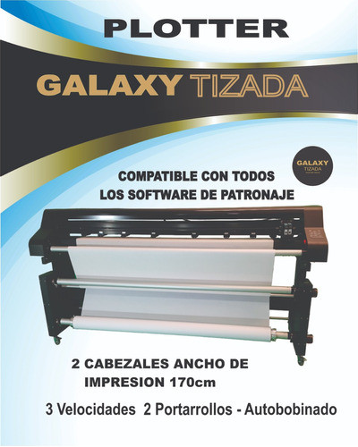 Plotter Galaxy Tizadas 2 Cabelzales Y 4 Cabezales Textiles 0