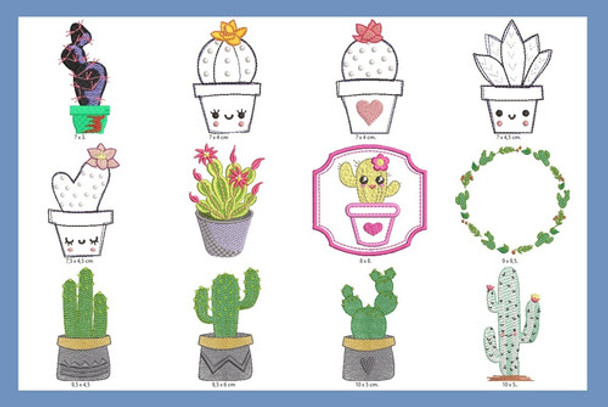 60 Matrices P/ Maquinas De Bordar Flores / Cactus 0