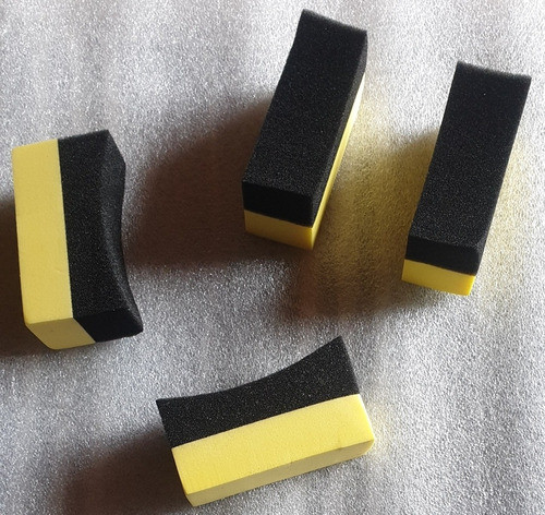 4 Aplicadores Curvos Poliespuma Rueda Auto Detail Lavadero 0