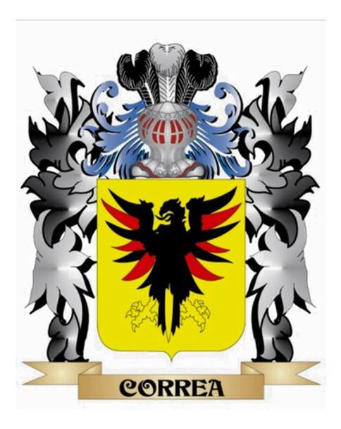 Escudo Del Apellido Correa - Heraldica - Lámina 45x30 Cm. 0