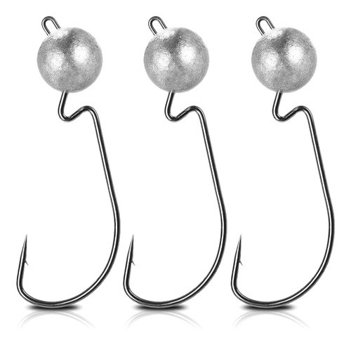 Anzuelos Offset Lastrado Caster Cabeza Plomo 5g 3 Unidades 0