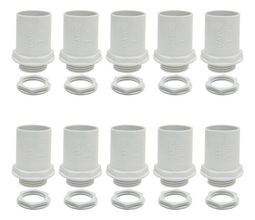 Conector Tubo Para Caño Rigido Corrugado 22mm Genrod X10 0