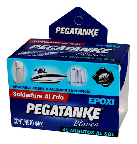 Adhesivo Pegamento Epoxi Blanco 44cc Pegatanke 0