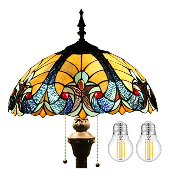 16 F01 Estilo Tiffany  Lámpara De Pie Con Difusor De 16 PuLG 0