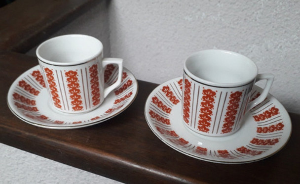 2 Pocillo Cafe Duo 50ml Taza Plato Porcelana Made In China 0
