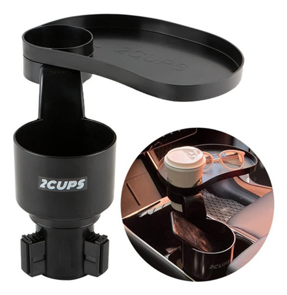 2cups  Portavasos Mltiple Y Bandeja Acoplable Para Automvil 0