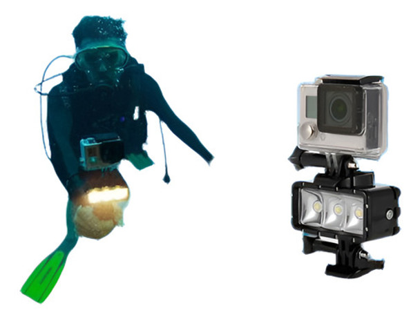 Punto De Buceo Led Flash Video Impermeable Ligero Para Gopro 0