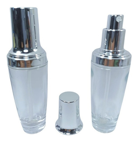 Frasco Para Perfume De 50ml Con Spray Plata (4 Unidades) 0