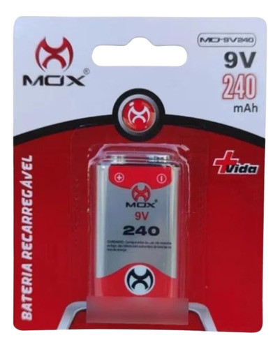 Baterias Recarregável 9 Volts Mox 9v Original Alta Qualidade 0