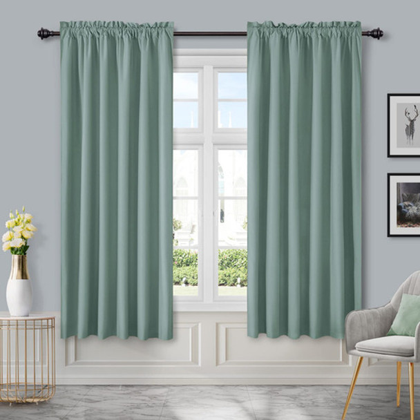 Homeideas Cortinas Aterciopeladas Color Azul Cscara De Huevo 0
