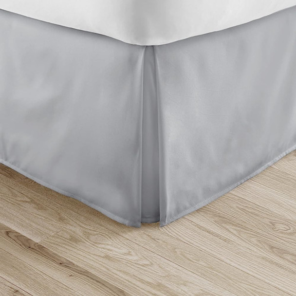 Linen Market Falda De Cama Plisada, Completa, Gris Claro 0 Linen Market Falda De Cama Plisada, Completa, Gris Claro 0