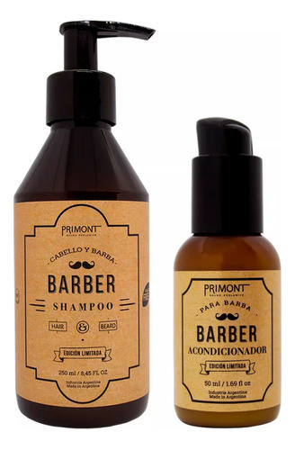 Kit Básico Primont Barber Shampoo Pelo Y Barba + Acond Barba 0