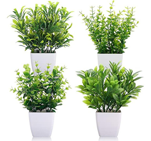 Cewor 4 Paquetes De Mini Plantas Artificiales En Macetas, Ce 0