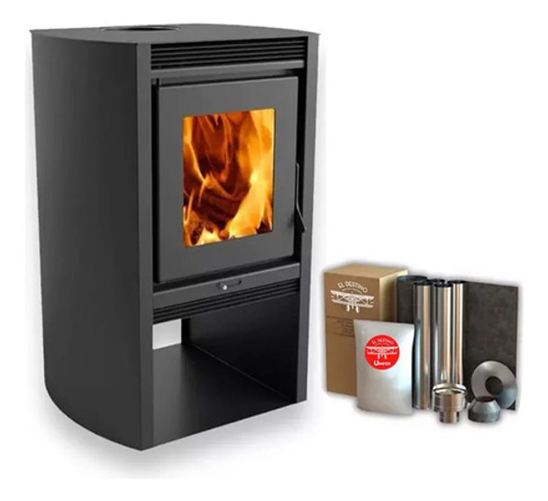 Estufa Calefactor Ecologico 690gf Leña 75m2 +kit Caños Techo 0 Estufa Calefactor Ecologico 690gf Leña 75m2 +kit Caños Techo 0