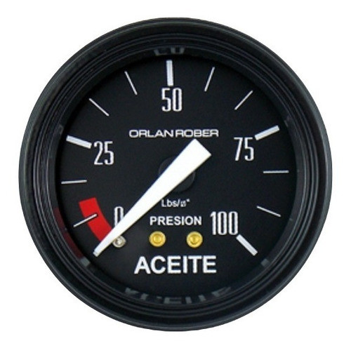Reloj 52 Mm Manometro De Aceite Mecanico 100 Lib Orlan Rober 0