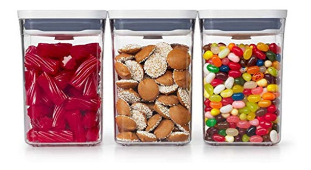 Juego De Recipientes Pop Cortos Cuadrados Pequeños De 3 Piez 0