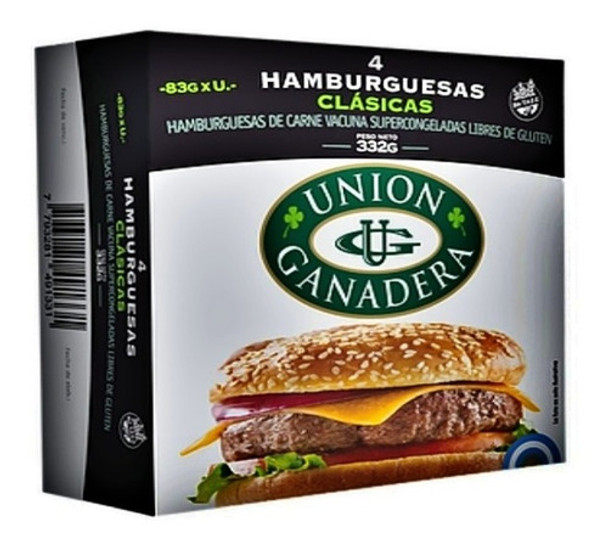 24 Hamburguesas 83 Gramos Union Ganadera + Pan La Perla 0