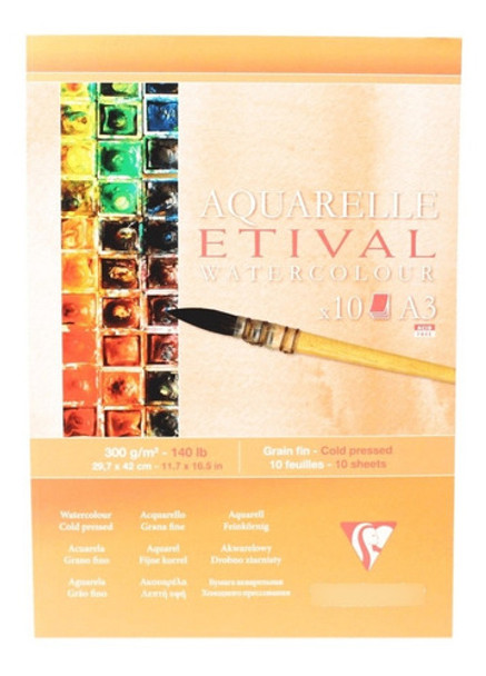 Bloco Clairefontaine Etival 300g/m2 A3 Cold P 10fls 96306c 0