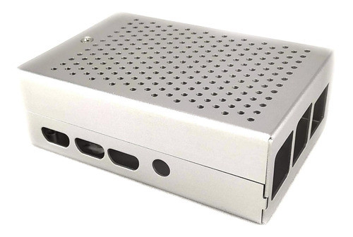 Gabinete Carcasa Raspberry Pi 4 Aluminio Plateado + Cooler 0