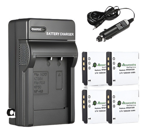 4 X Batería Np-50 + Cargador Para Fujifilm Finepix Xp150 De 0