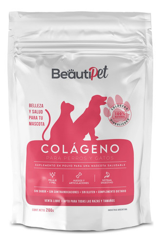 Beautipet- Colágeno Doble Hidrolizado Para Mascotas X 200g 0
