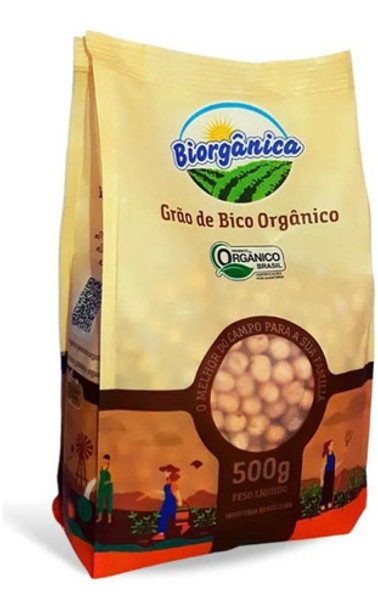 Grão De Bico Orgânico 500g Biorgânica Vegano S/ Soja E Leite 0