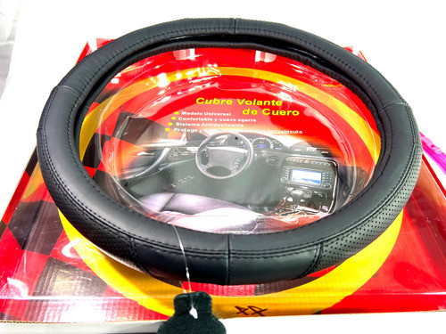 Cubre Volante Auto Negro Cuero Calidad 38cm Mod779-1 0
