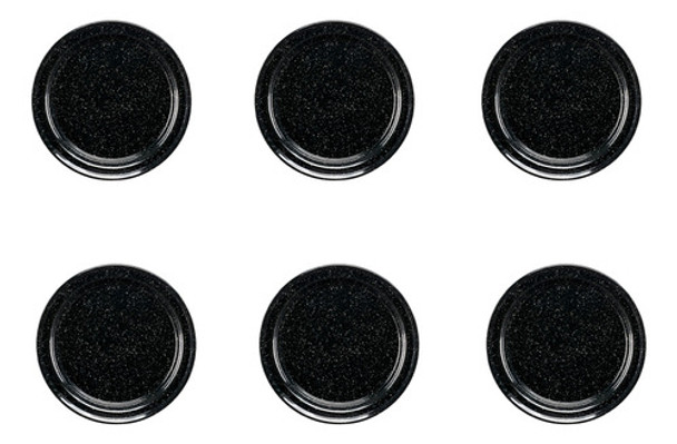Kit 6 Platos De Acero Vitrificado 26 Cm Negro Cinsa 0