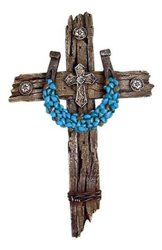 Cruz De Pared De Resina Con Aspecto De Madera Rustica Con H 0