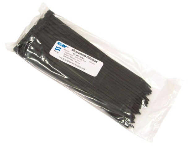 Bolsa 100 Precintos Zunchos Plástico Negros 250x4.5mm 0 Bolsa 100 Precintos Zunchos Plástico Negros 250x4.5mm 0