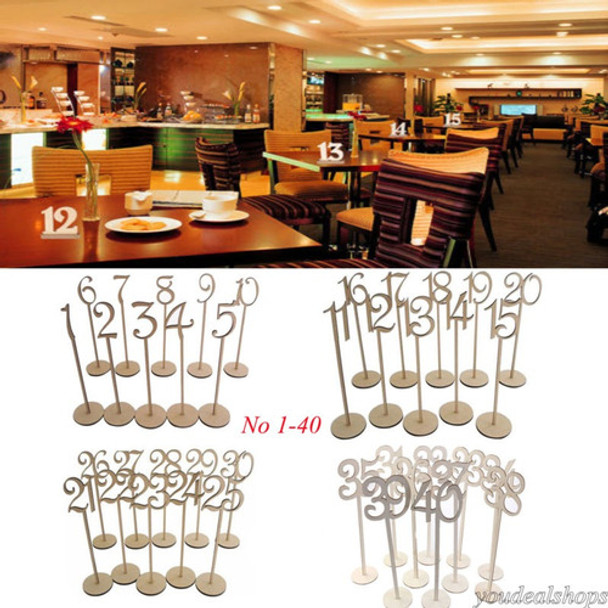 ¿40pcs? ¿1-40? Números De Mesa De Madera Con Base De Soporte 0