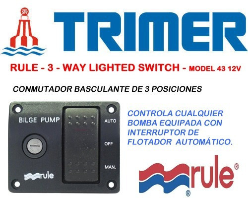 Tablero Para Bomba De Achique Plástico Rule  12 V 0