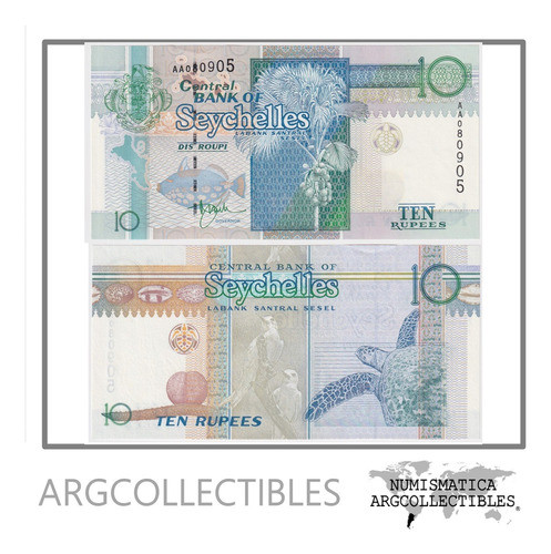 Seychelles Billete 10 Rupias 1998 P-36a Unc 0
