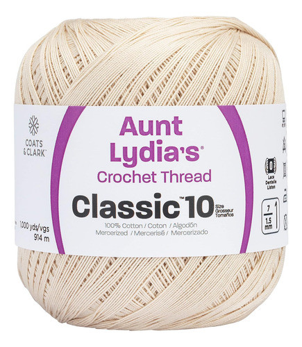 Hilo De Algodón Para Crochet Natural De Aunt Lydia Value 0