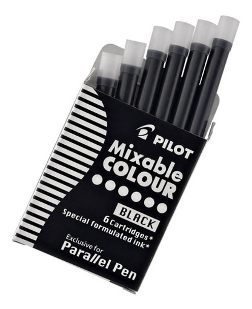 6 Cartuchos De Recarga Para Pluma Pilot Parallel Negro 0 6 Cartuchos De Recarga Para Pluma Pilot Parallel Negro 0