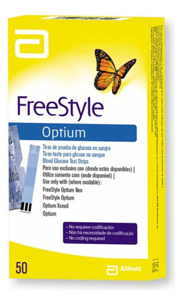 Tiras Reactivas Freestyle Optium X 50 Unid 0