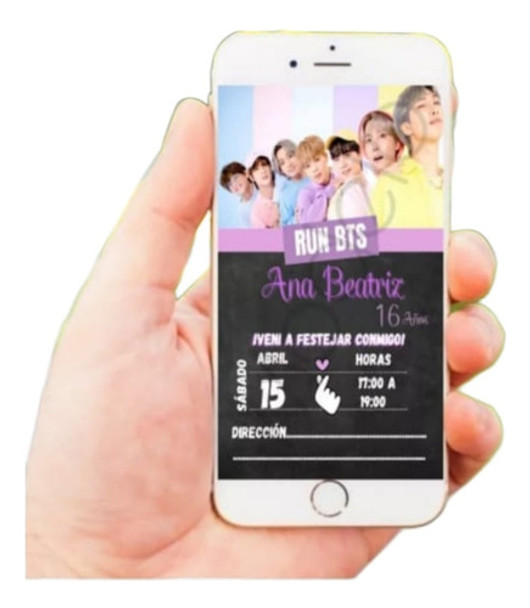 Bts Kpop Tarjeta Invitación Digital - Cumpleaños 0