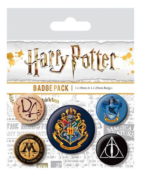 Pack De 5 Pines De Harry Potter (hogwarts) - Mosca 0