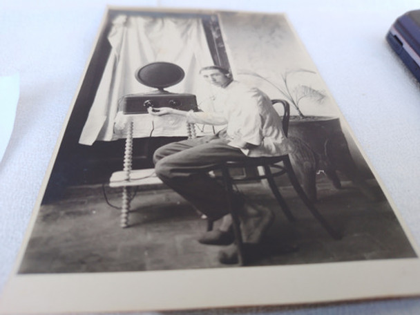 Antigua Foto Radiola Parlante Radio Primitiva Atwater Kent 0