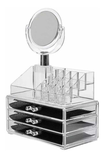 Organizador Acrílico De Maquillajes Y Cosméticos Con Espejo 0 Organizador Acrílico De Maquillajes Y Cosméticos Con Espejo 0