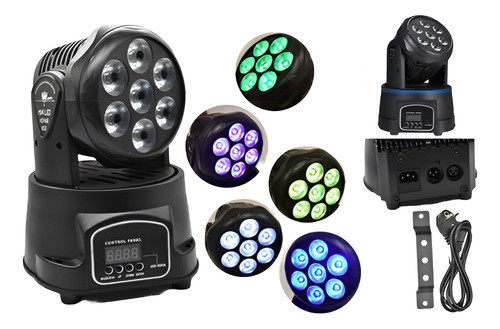 Cabeza Movil Robótica Led D Colores Luces De Discoteca Baile 0