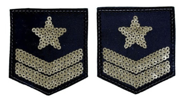 Charretera Insignia Estrella (par) 8x7cm C/u 0