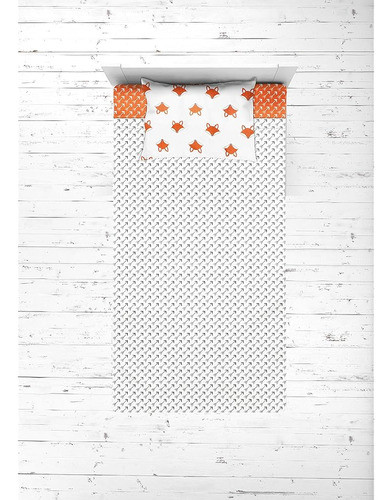 Bacati Playful Foxs 3 Piezas Juego De Sábanas Para Niños Peq 0