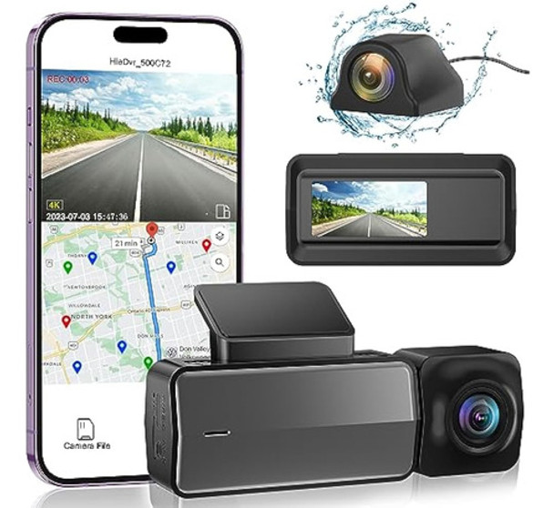 Geqimo Cámara De Tablero 4k Delantera Y Trasera, 0