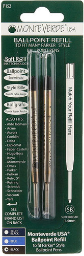 Recambio De Boligrafo Lapicera Monteverde Negro 2-pack 0